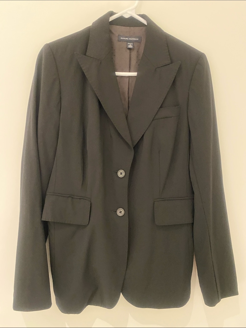 Banana Republic Classic Double Button Suit Blazer Black Size 6